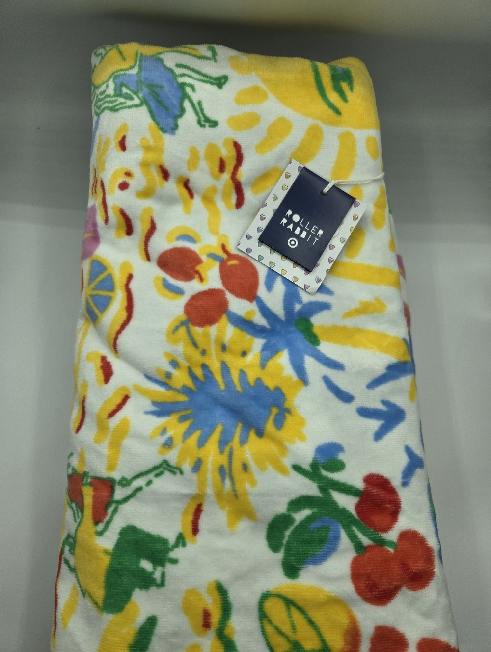 NWT Vacation Reversible Two Person Beach Towel Yellow/Green - Roller Rabbit - Picture 5 of 7